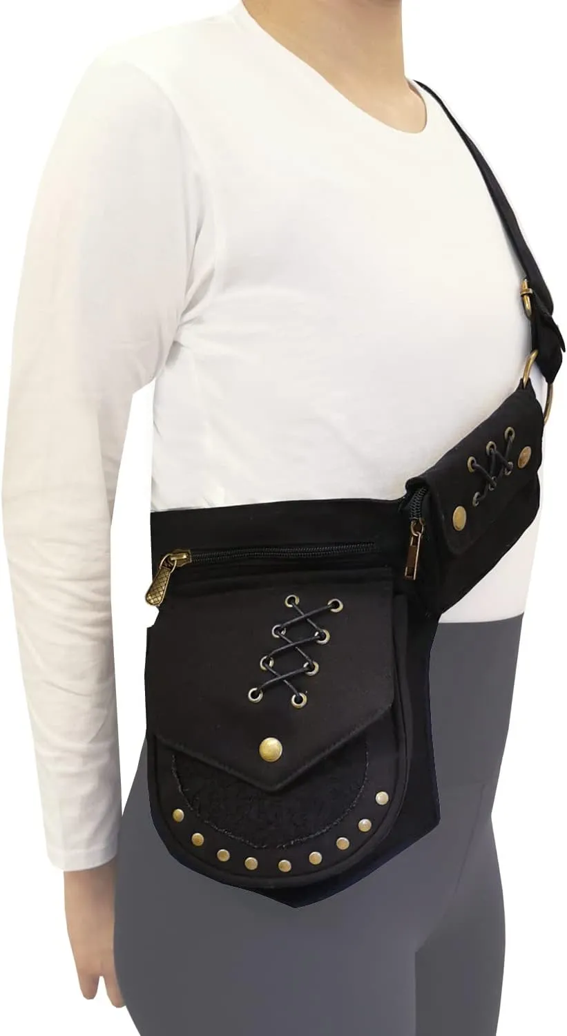 Larswon Renaissance Bag Leg Pouch for Women Renaissance Belt Festival Hip Thigh Pack