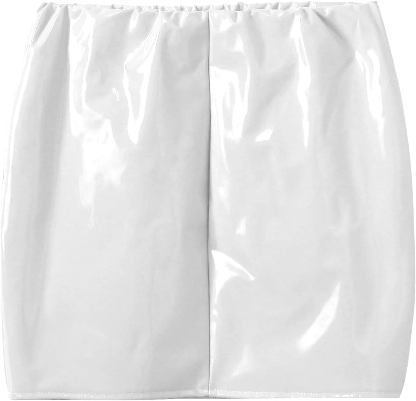 Linjinx Women's Latex Stretchy Micro Mini Hip Skirt Nightout Wear Bodycon Slim Ultrashort Skirts