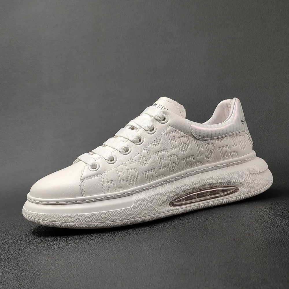 Men Fashion Figured Leather Casual Sneakers