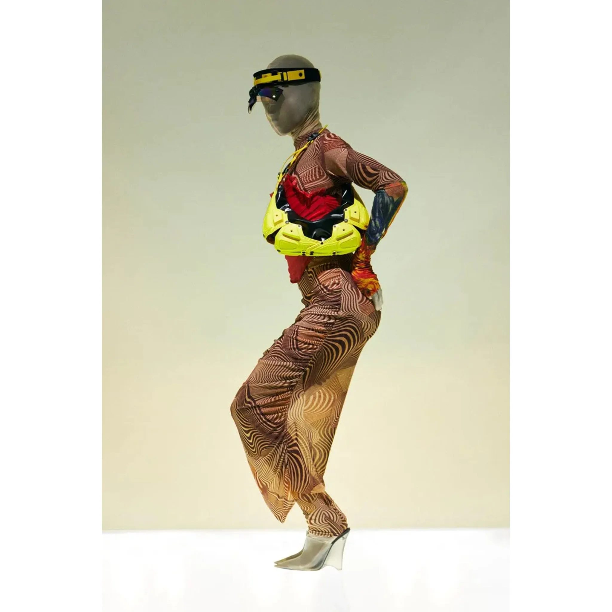 Module M02_SMALL HALF MOON BAG / YELLOW-BLACK MATT