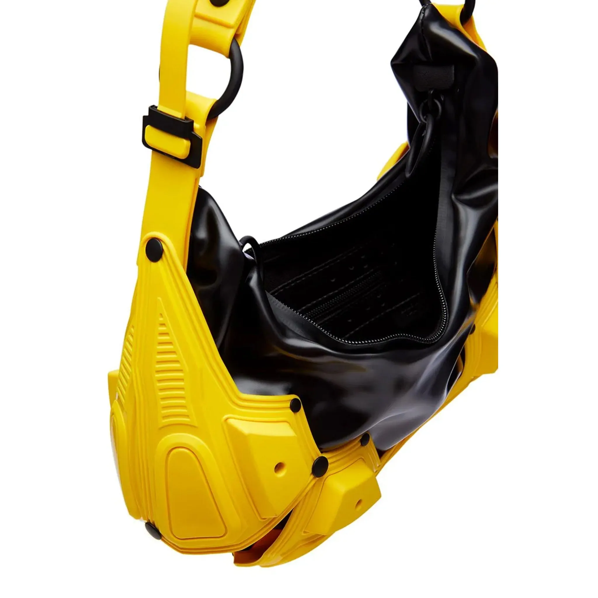 Module M02_SMALL HALF MOON BAG / YELLOW-BLACK MATT