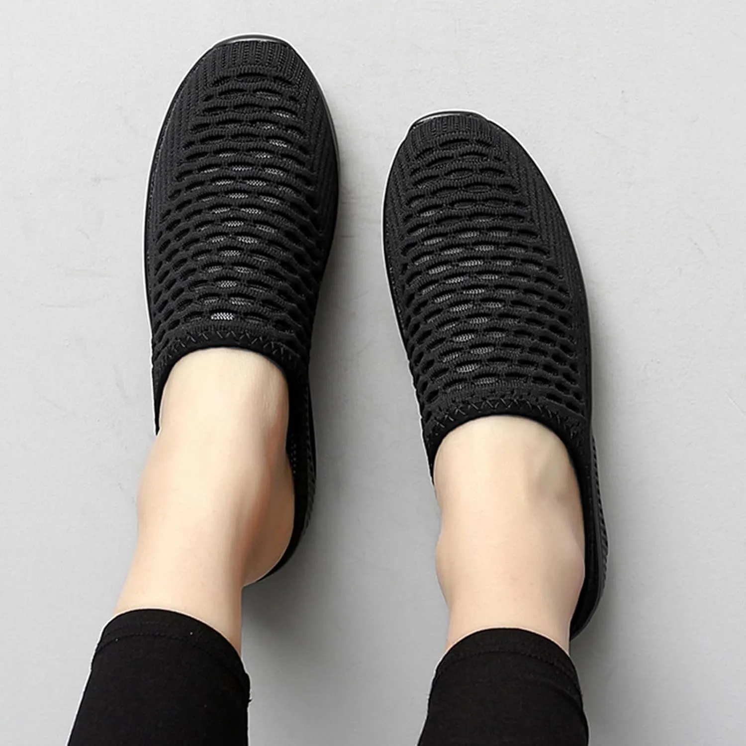 Mules for Women Orthopedic Air Cushion Platform Mesh Mules Breathable Summer Orthotic Walking Slippers with Plantar Fasciitis Soles Casual Clog House Shoes Closed Toe Slides