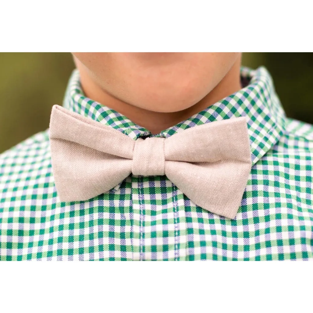 Natural Linen Blend Bow Tie