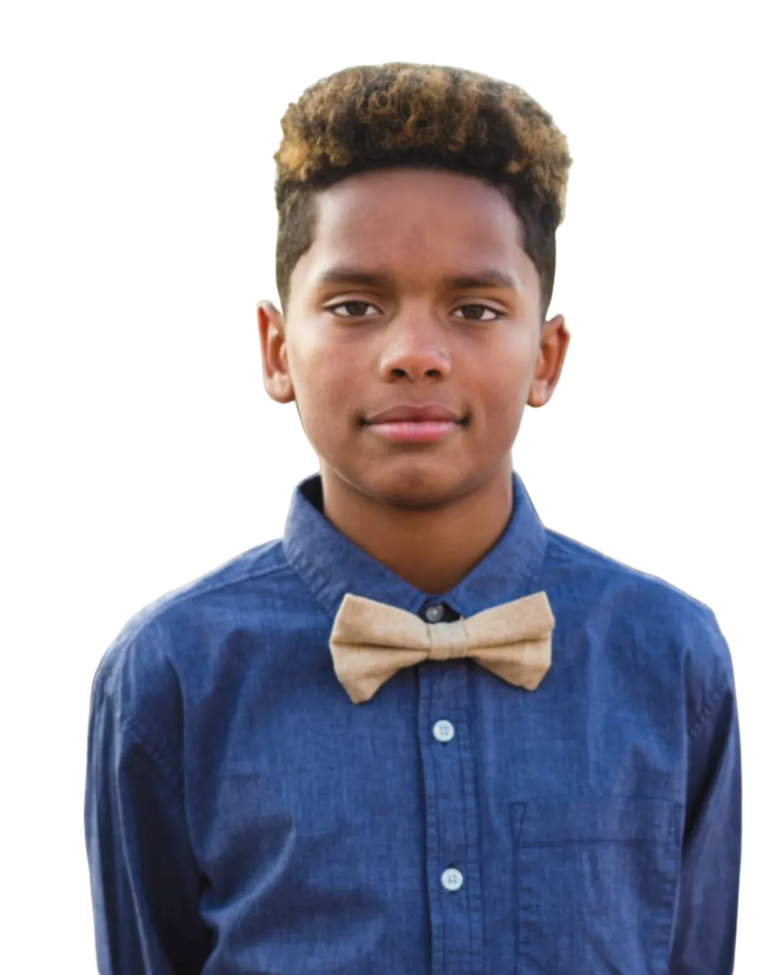 Natural Linen Blend Bow Tie