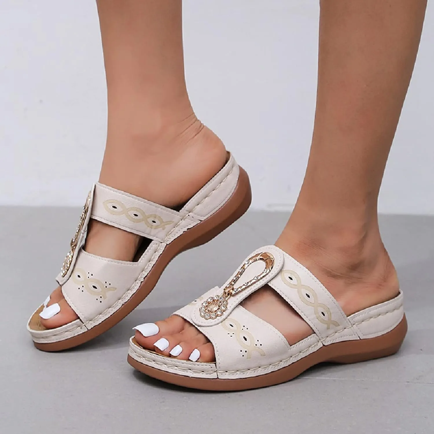 Orthotic Slippers Summer Orthotic Beach Sandals for Women Walking Company Shoes for Women Sandals Orthotic Dress Sandals with Arch Support Orthopedic Dressy Summer Sandals for Women 2025 Trendy Heels