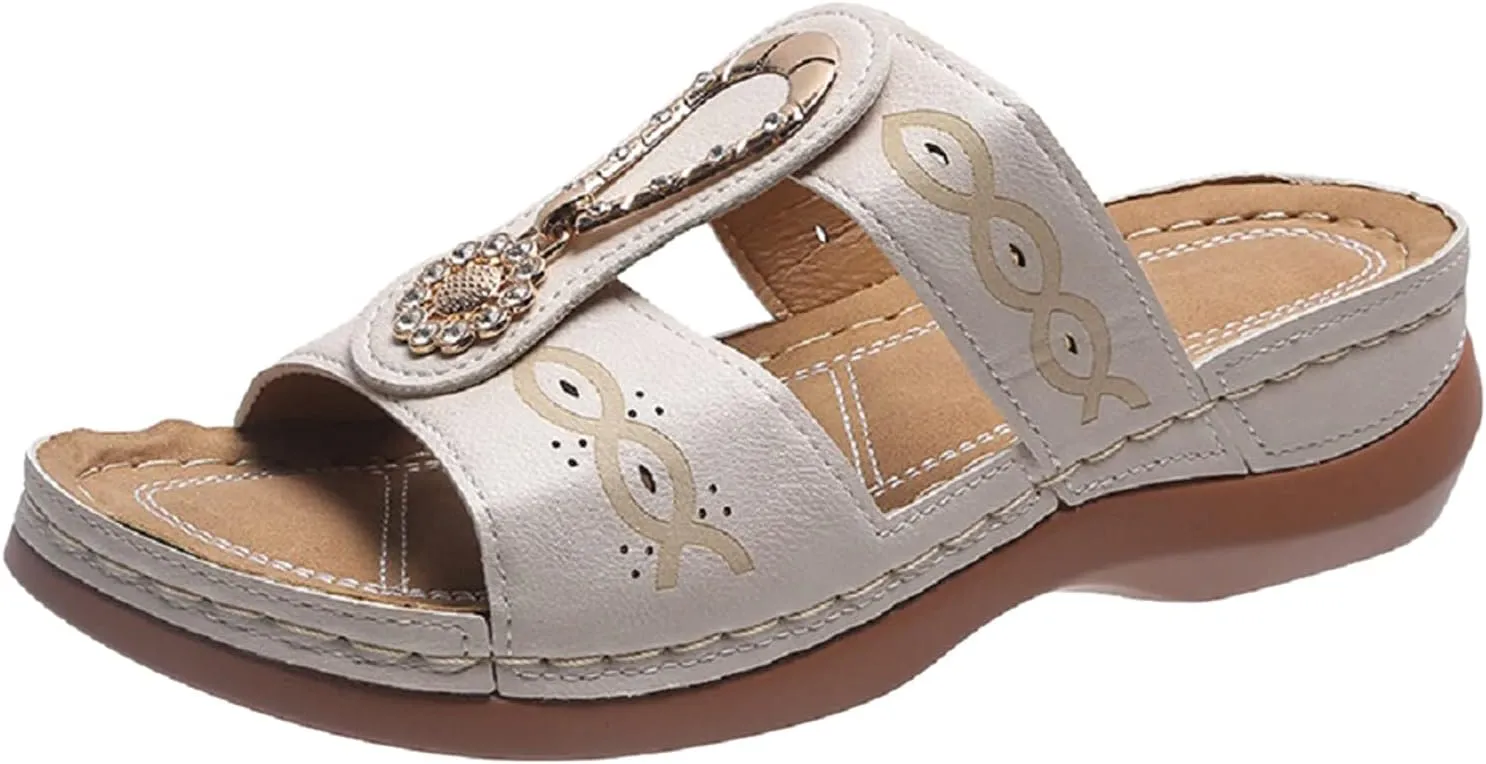 Orthotic Slippers Summer Orthotic Beach Sandals for Women Walking Company Shoes for Women Sandals Orthotic Dress Sandals with Arch Support Orthopedic Dressy Summer Sandals for Women 2025 Trendy Heels