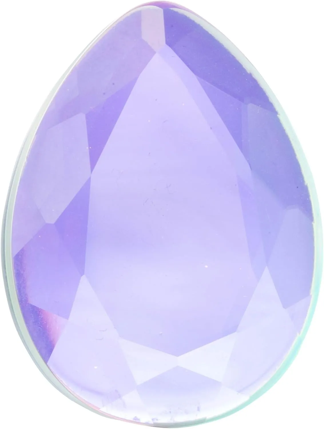 Pierced Owl Teardrop Shaped Iridescent Glass Faceted Double Flared Plugs, Sold as a Pair
