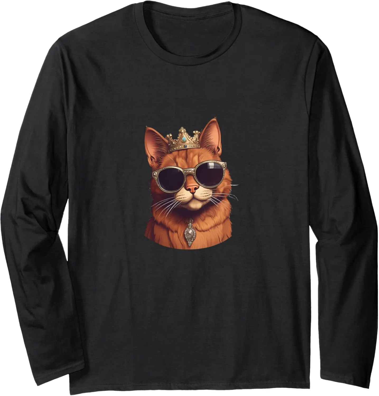 Princess Cat Sunglasses - Cat Royalty Tiara Long Sleeve T-Shirt
