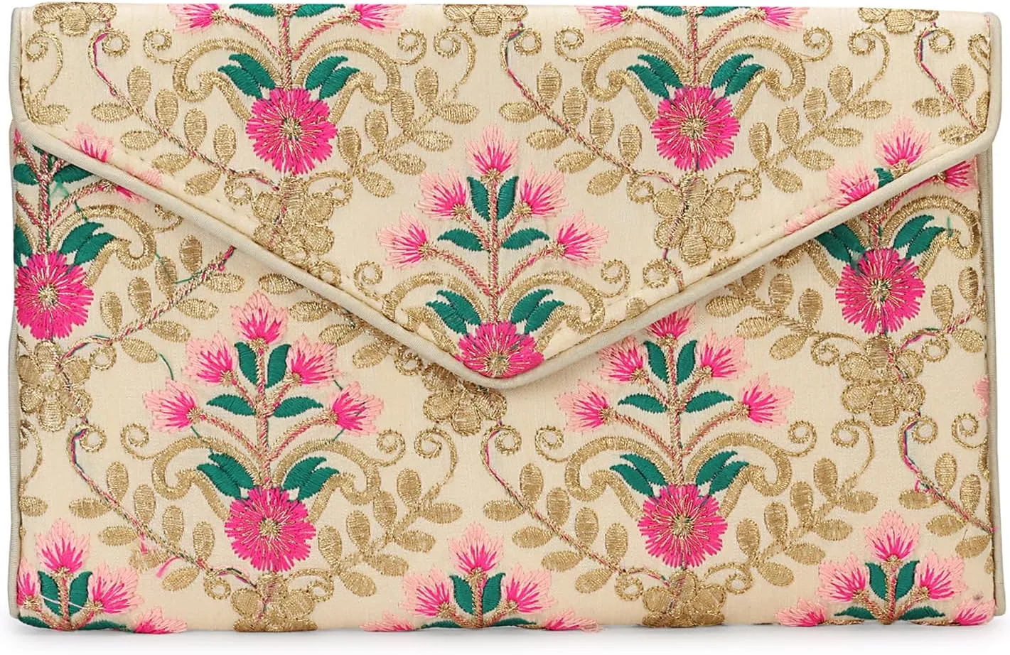 Rajasthani Indian Art Sling Bag Foldover Clutch Purse For Women, Indian Handcrafted Foldover Sling Clutch
