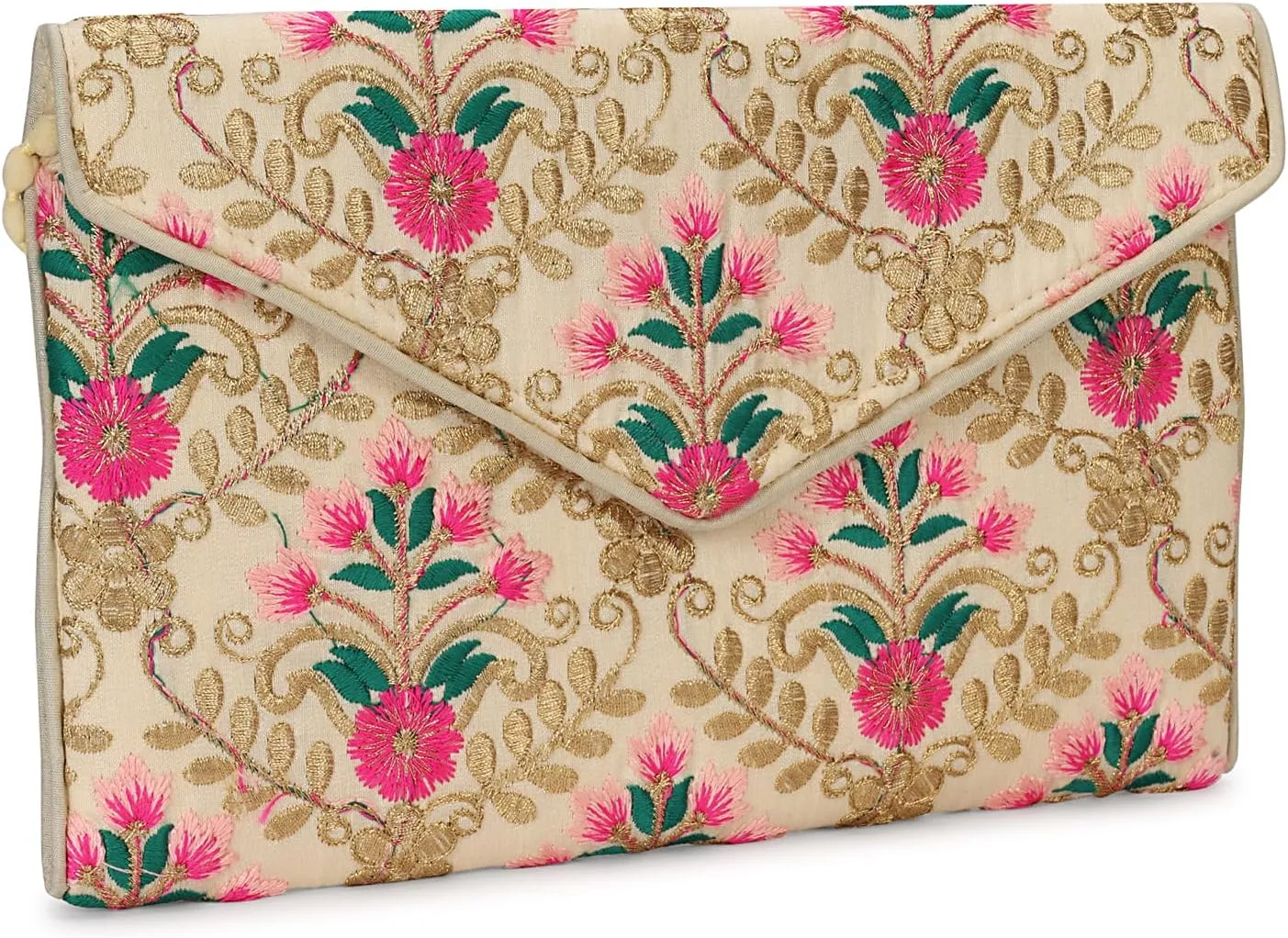 Rajasthani Indian Art Sling Bag Foldover Clutch Purse For Women, Indian Handcrafted Foldover Sling Clutch