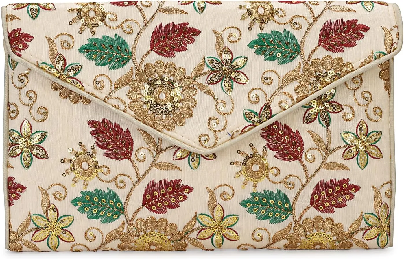 Rajasthani Indian Art Sling Bag Foldover Clutch Purse For Women, Indian Handcrafted Foldover Sling Clutch