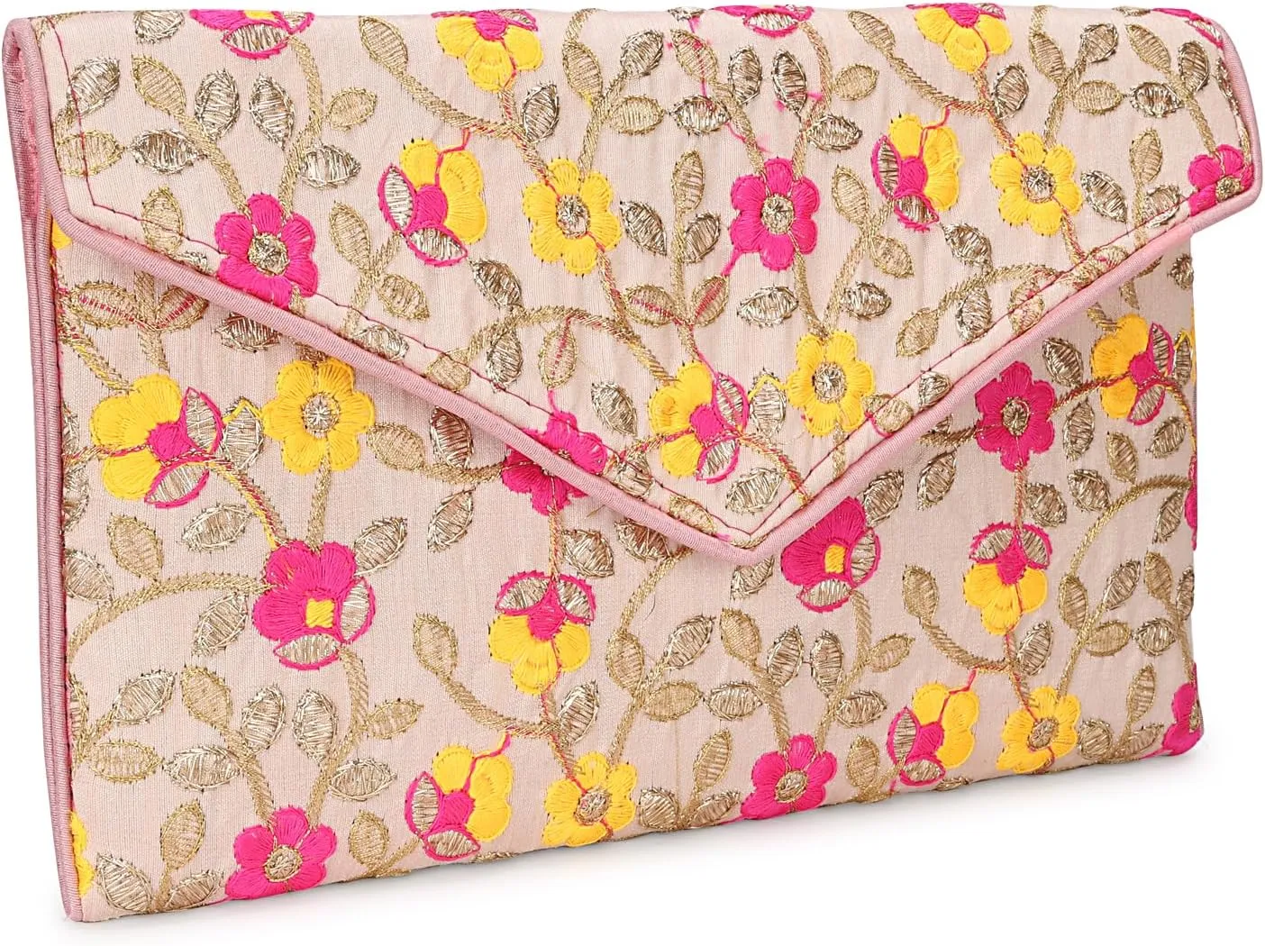 Rajasthani Indian Art Sling Bag Foldover Clutch Purse For Women, Indian Handcrafted Foldover Sling Clutch