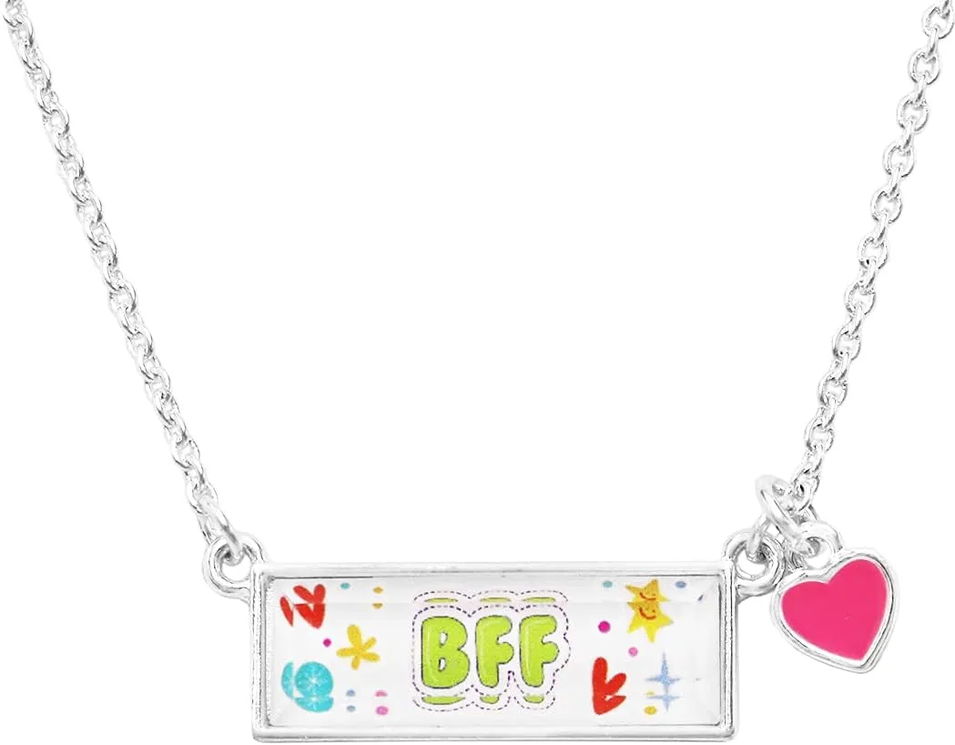 Rosemarie & Jubalee Women's Colorful Faceted Glass Stone BFF Pendant Necklace, 18" 3" Extender