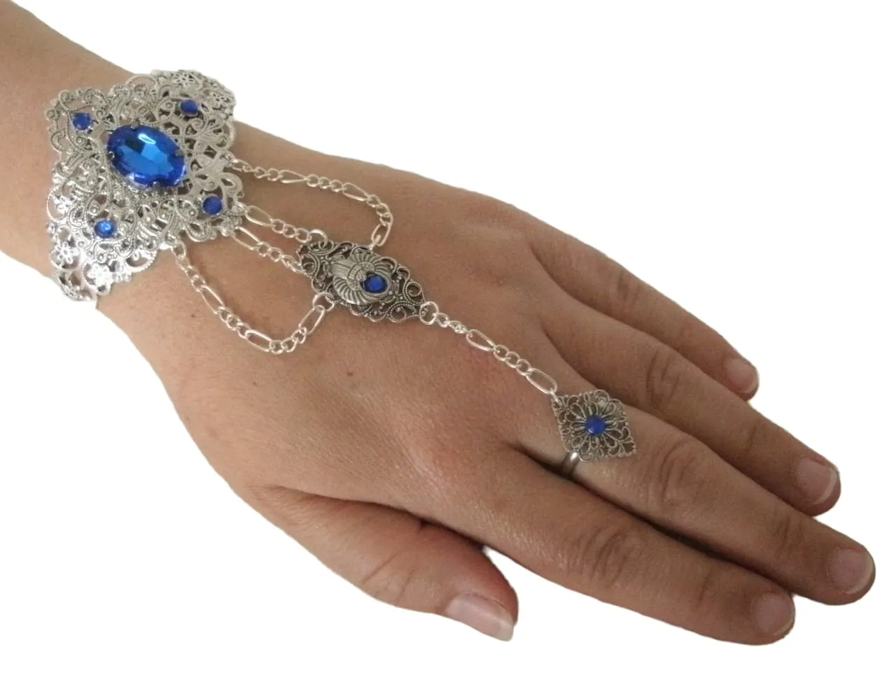 Scarab Slave Bracelet, handmade jewelry art deco gothic art nouveau pagan egyptian hand chain