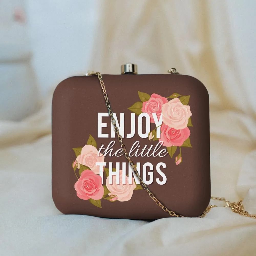 Self Love Is The Best Love Print Square Clutch Bags Formal Party Wedding Purses Cocktail Prom Casual Tote Handbags Clutch Box Bag with Detachable Chain Strap