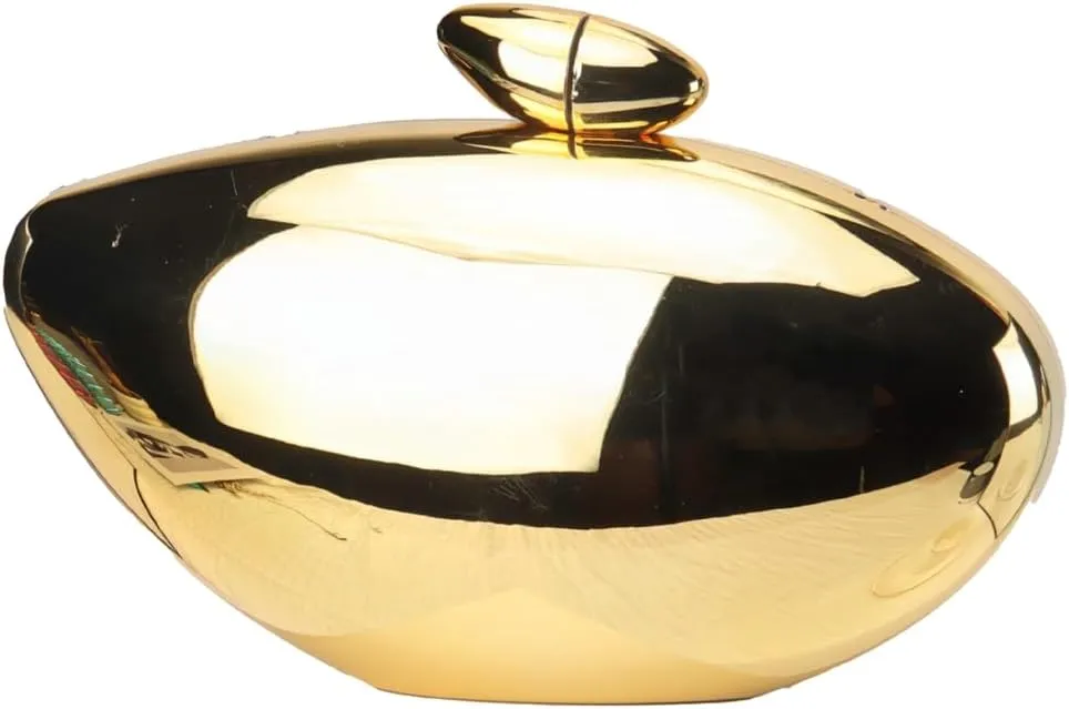 Simple Clutch Bags for Women Premium Acrylic Evening Bag Shell Shape Metallic Purse for Dinner Trendy Evening Purse