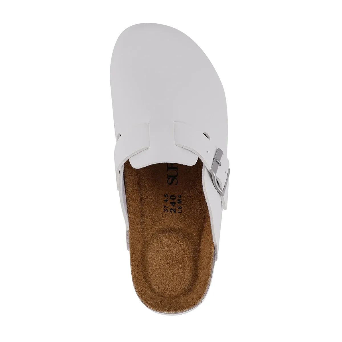 SUFU Outdoor Flat Sandal Mules Clog Birkenstocks Boston Real Leather Cork Foot Bed Solid Clog