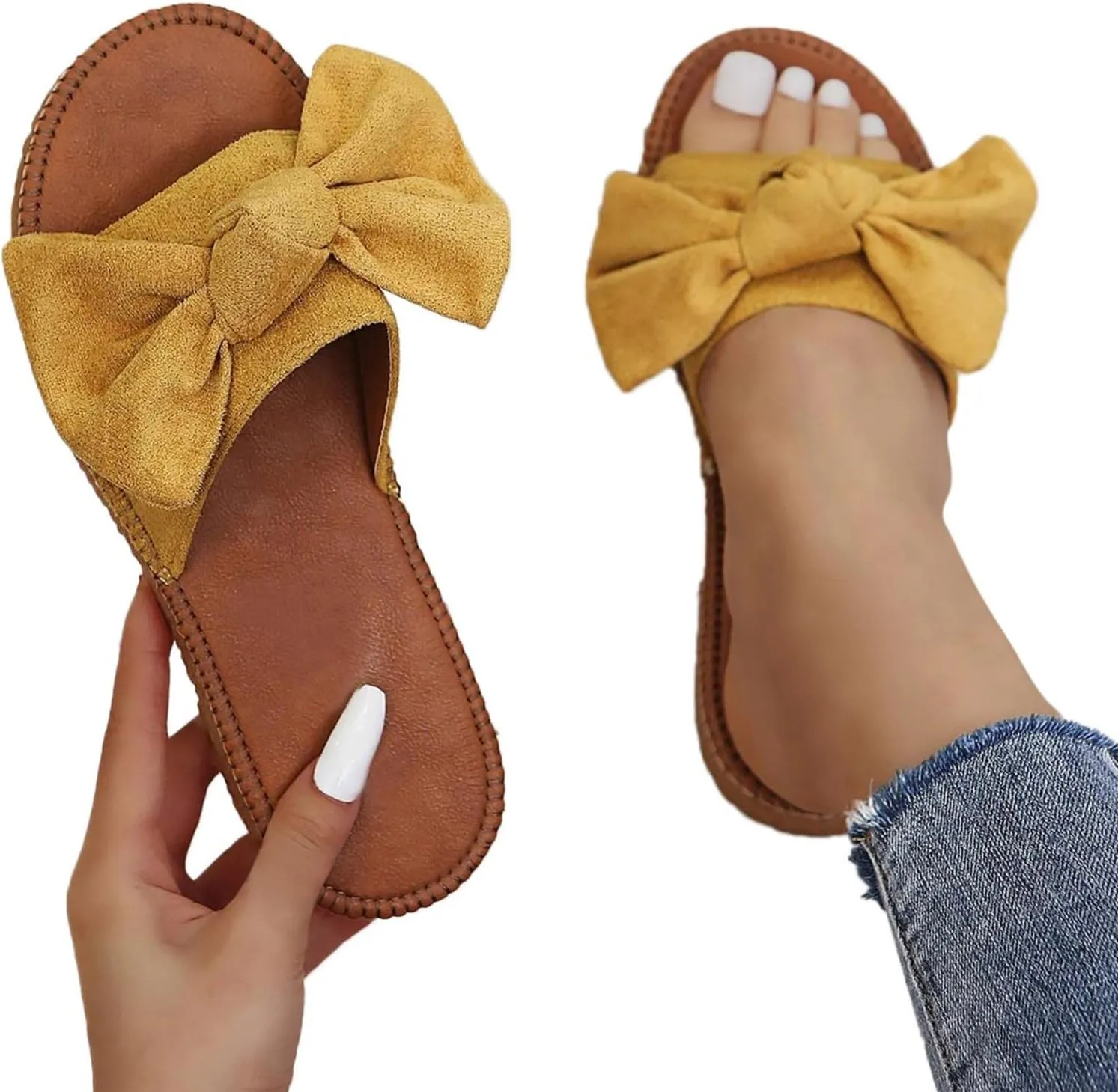 Summer Sandal for Women,Women Premium Bowknot Open Toe Sandals Vintage Anti-Slip Breathable for Summer