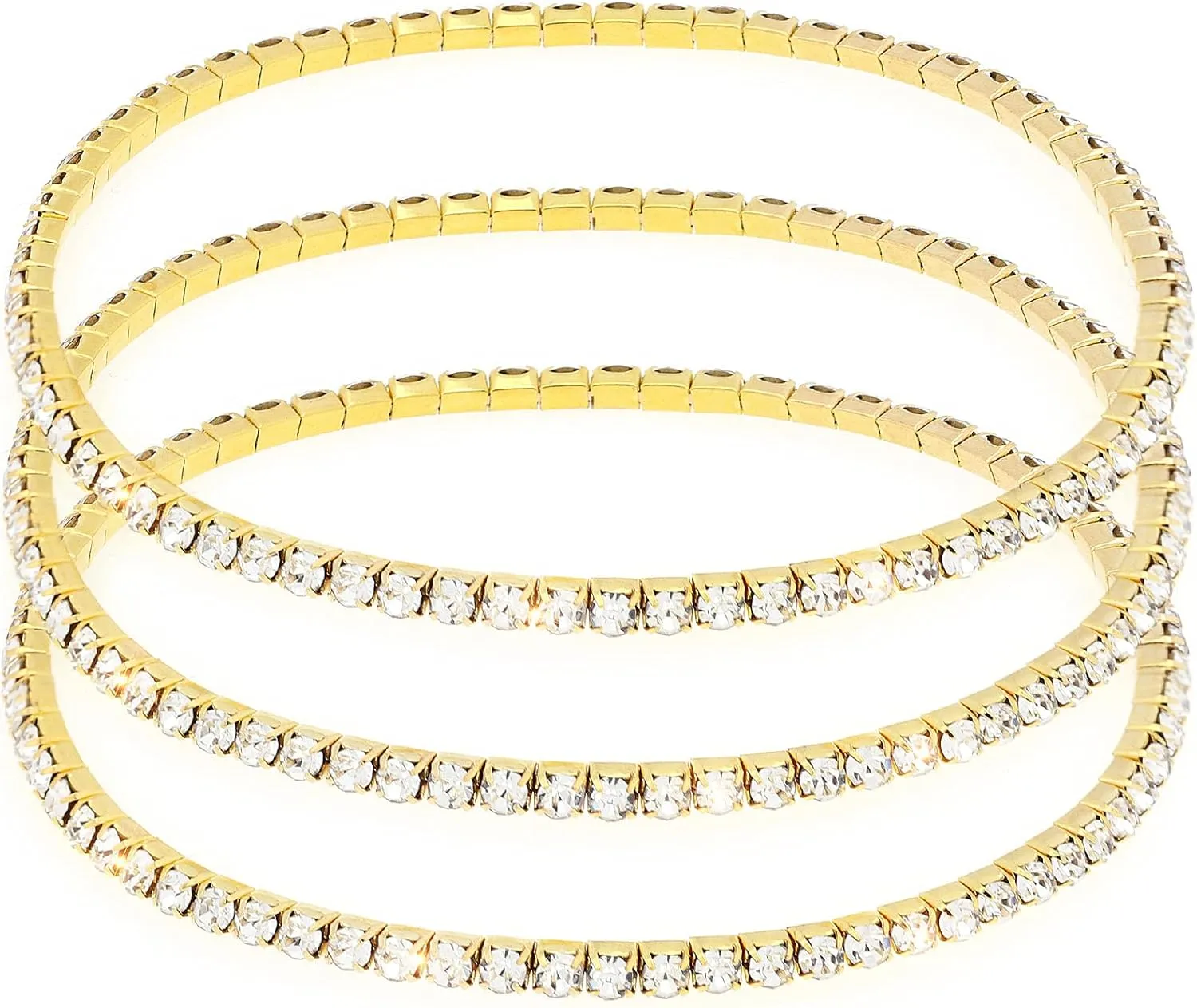 Suyi Crystal Ankle Bracelet for Women Diamond Tennis Stretch Anklets Elastic Foot Chain