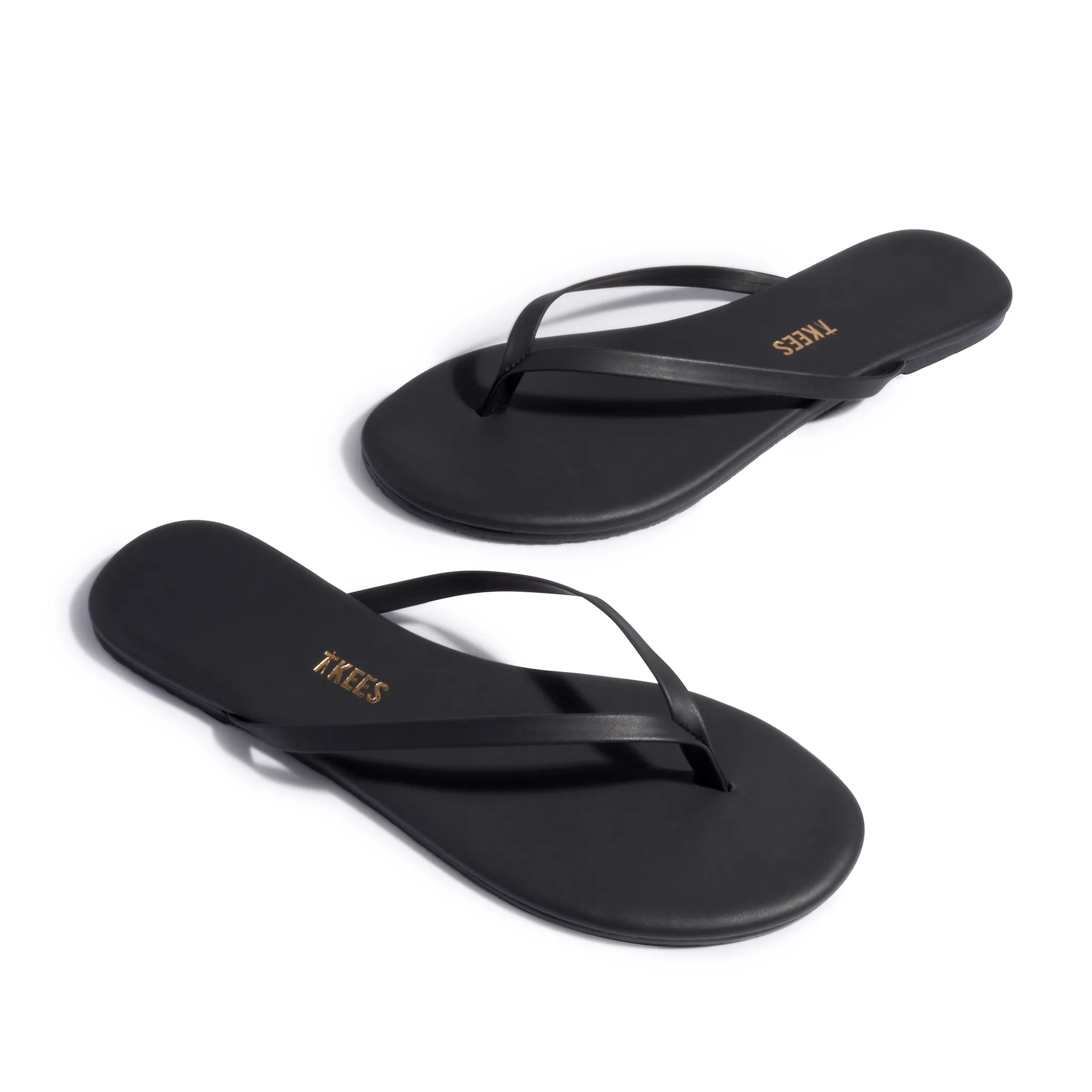 Tkees LILY pigments flip-flops from brazilian leather in Washed black