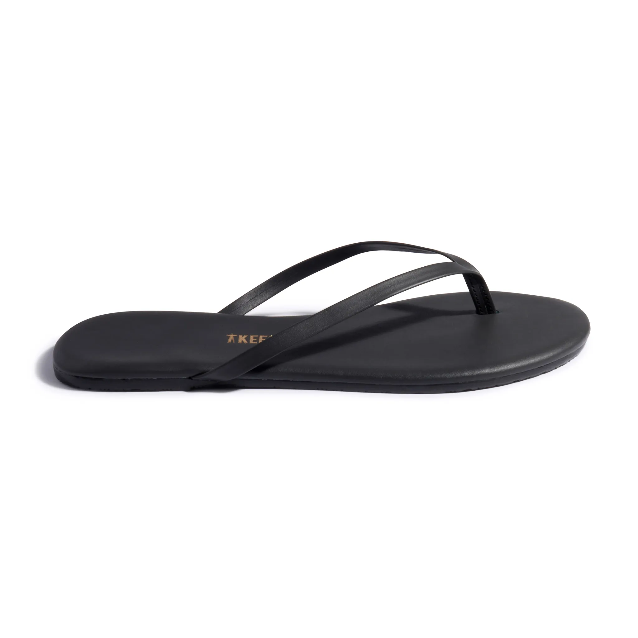 Tkees LILY pigments flip-flops from brazilian leather in Washed black