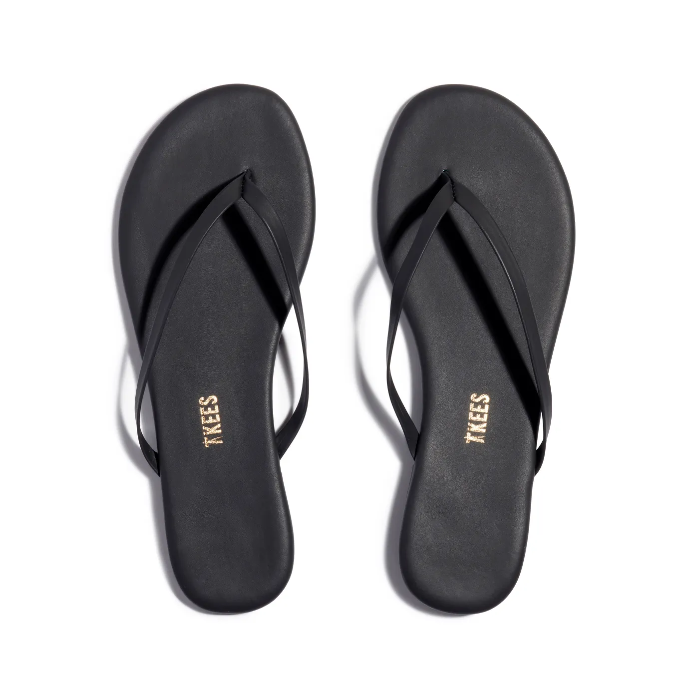Tkees LILY pigments flip-flops from brazilian leather in Washed black
