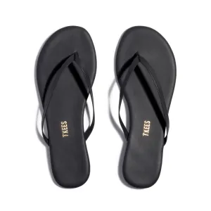 Tkees LILY pigments flip-flops from brazilian leather in Washed black