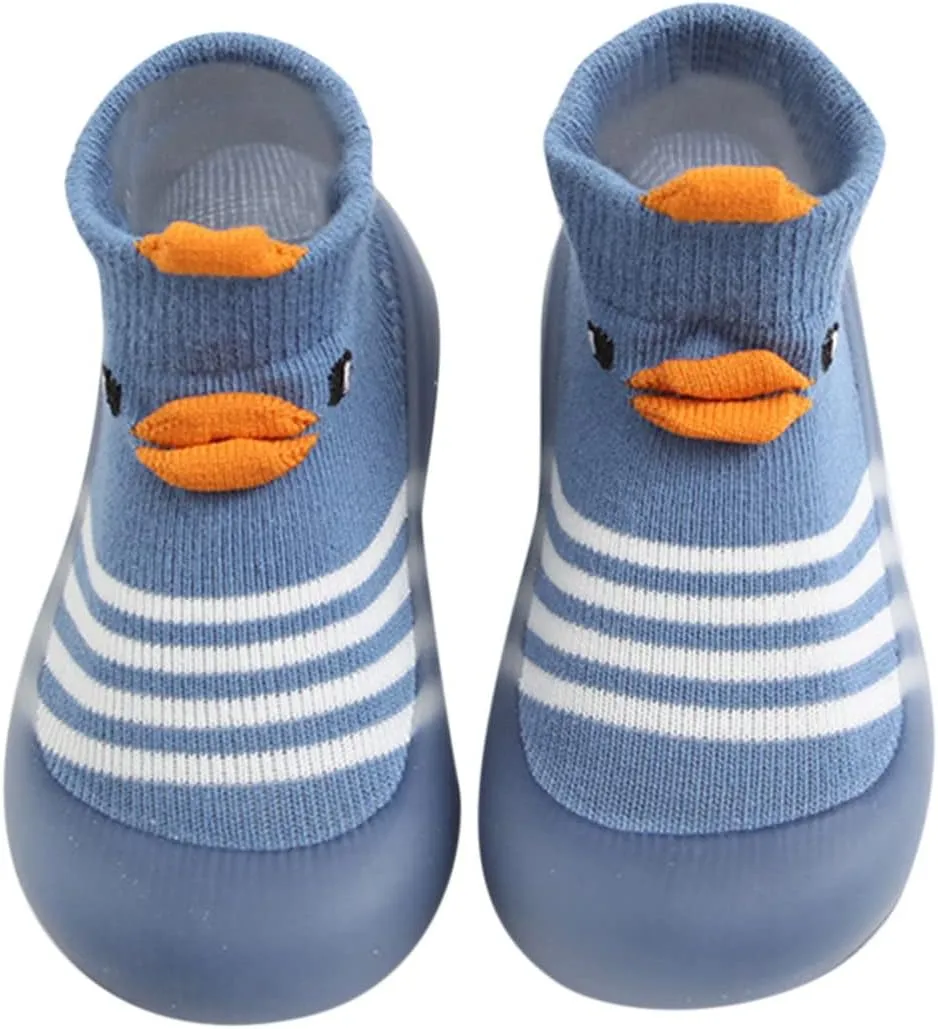 Toddler Girl Size 7 Shoes Children Todller Shoes Baby Boys and Girls Non Slip Flat Socks Shoes Lightweight Comfortable Cute Cartoon Duck Bear Pattern Girls Hiking Shoes