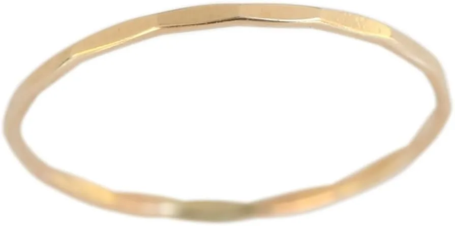 Toe Ring Gold Toe Ring 14k Gold Filled 1mm Thin Faceted Plain Band Midi Toe Ring (2)