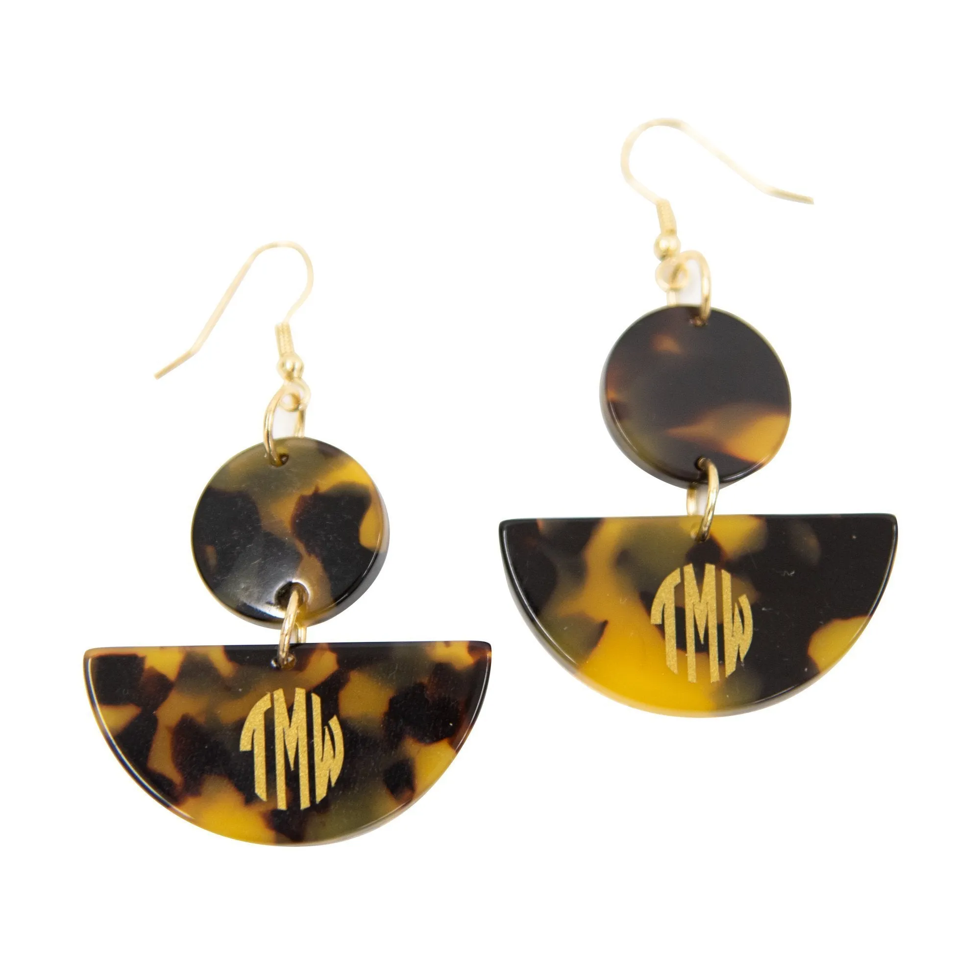 Tortoise Half Moon Earrings