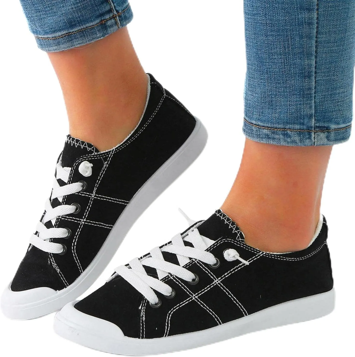 Walking Shoes for Women Canvas Shoes Low Top Classic Slip On Lightweight Comfortable Fashion Sneakers for Walking