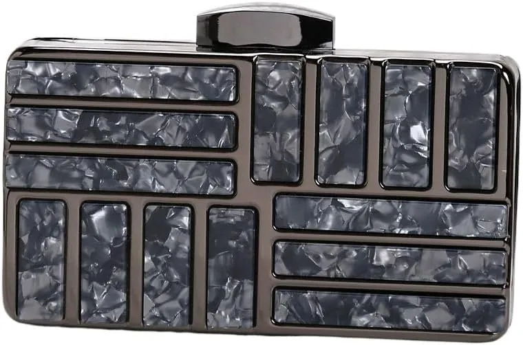 Women Acrylic Clutch Handbag Luxury Shoulder bags Evening Purse with Detachable Chain for Wedding Prom Party