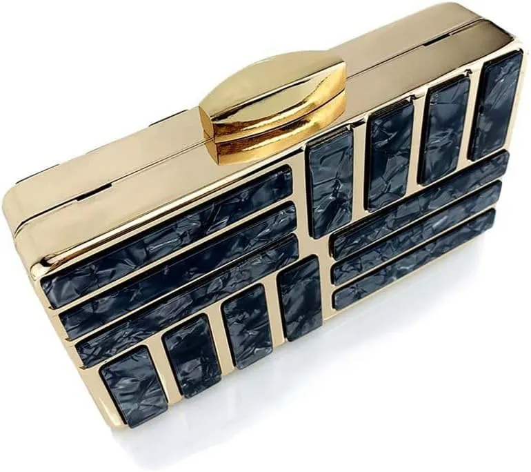 Women Acrylic Clutch Handbag Luxury Shoulder bags Evening Purse with Detachable Chain for Wedding Prom Party