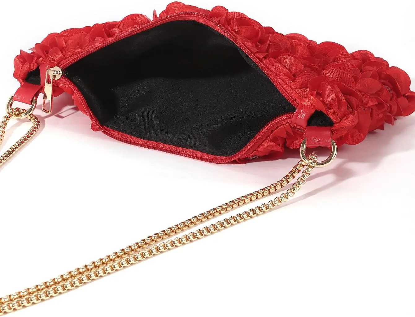 Women's 3D Flower Evening Bags Clutch Purse Floral Tote Bag Chain Crossbody Shoulder Handbags