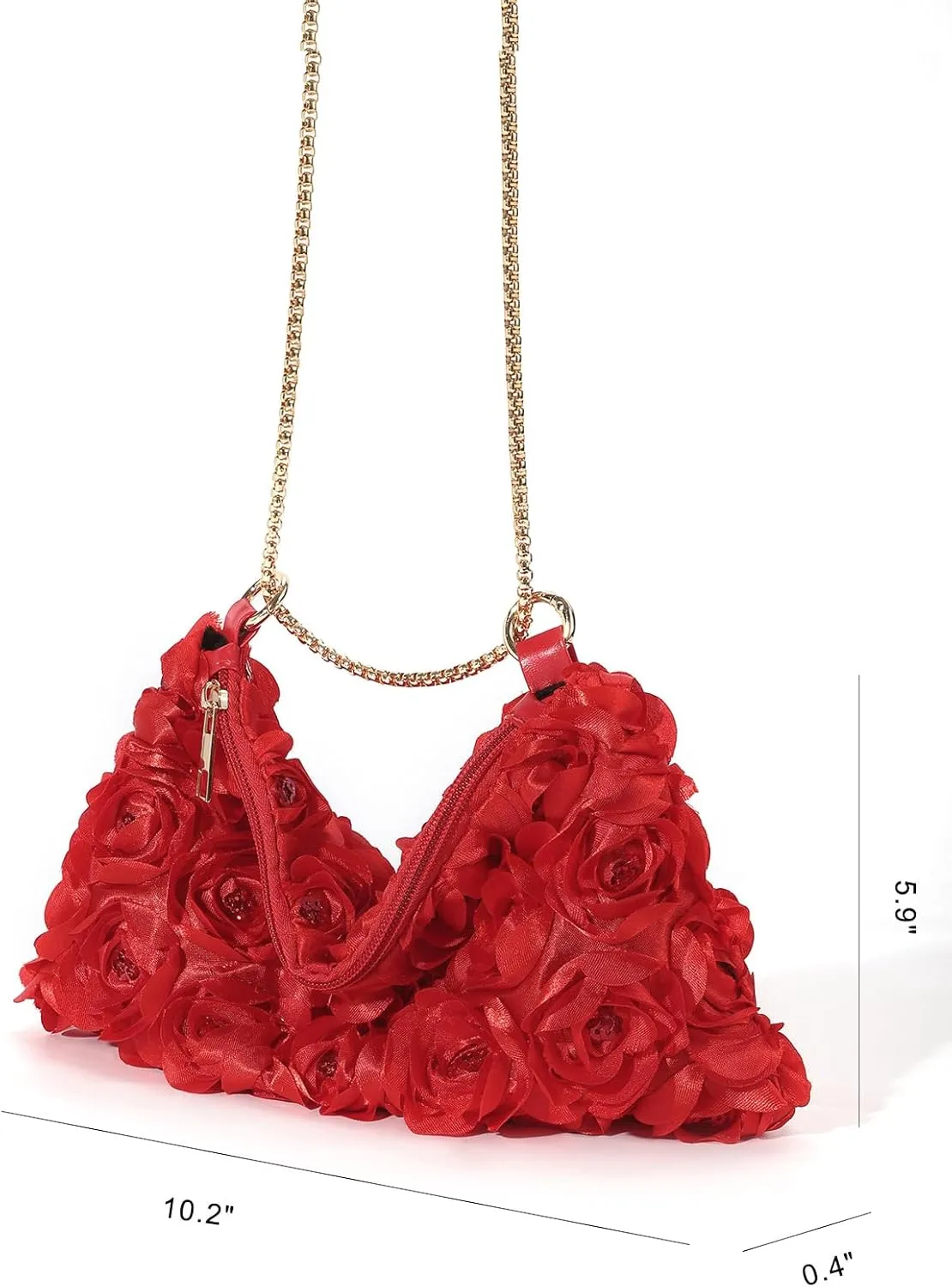 Women's 3D Flower Evening Bags Clutch Purse Floral Tote Bag Chain Crossbody Shoulder Handbags