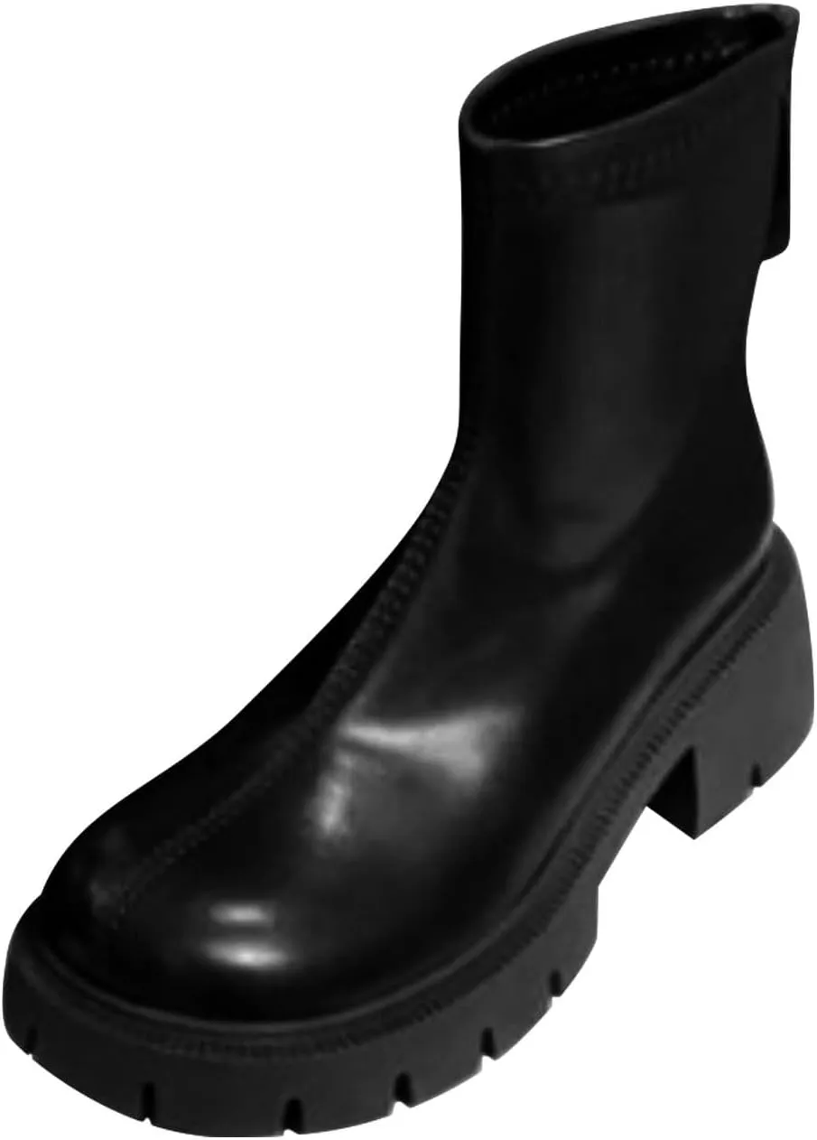 Womens Ankle Booties Botas Para Mujer Womens Dress Boots Low Heel Combat Boots Womens Wide Ankle Boots for Women Low Heel Dressy Wide Width White Ankle Boots for Women No Heel