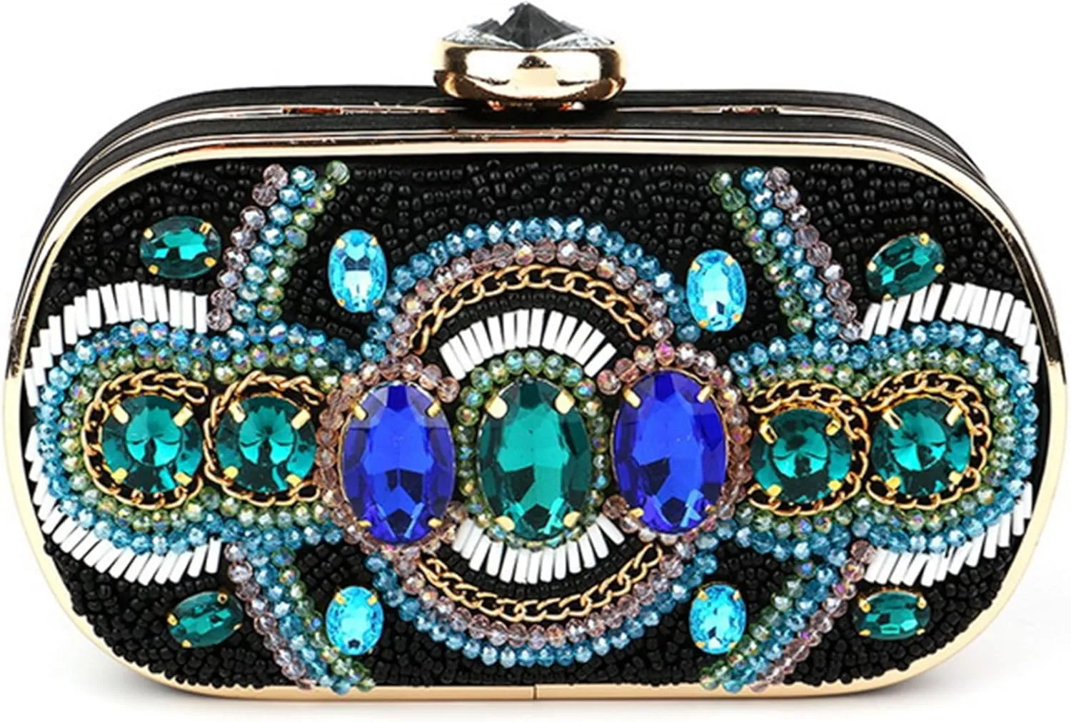 Women's Bling Evening Bag Glitter Rhinestone Clutch Purse Vintage Handbag for Prom Wedding Party Shoulder Bag