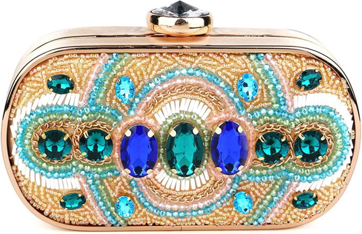 Women's Bling Evening Bag Glitter Rhinestone Clutch Purse Vintage Handbag for Prom Wedding Party Shoulder Bag