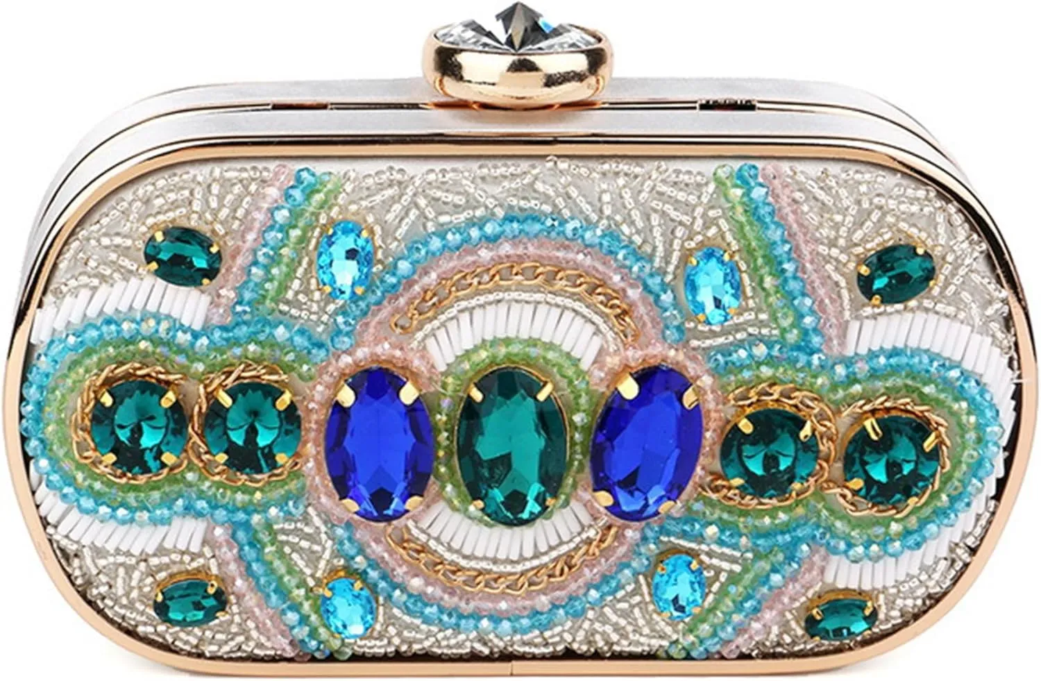 Women's Bling Evening Bag Glitter Rhinestone Clutch Purse Vintage Handbag for Prom Wedding Party Shoulder Bag