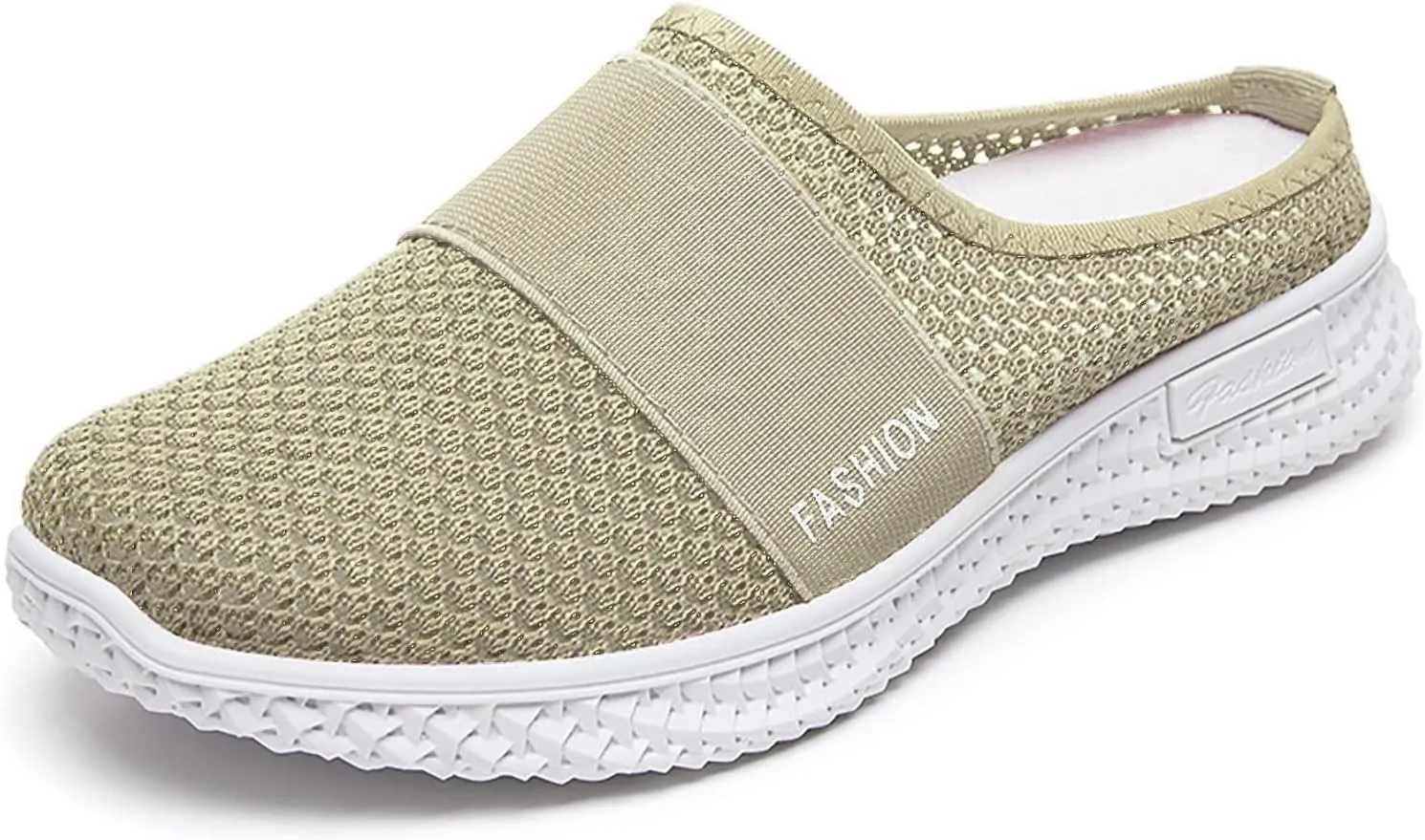 Womens Breathable Mesh Walking Sneakers Soft Backless Slip On Mules Slippers Shoes