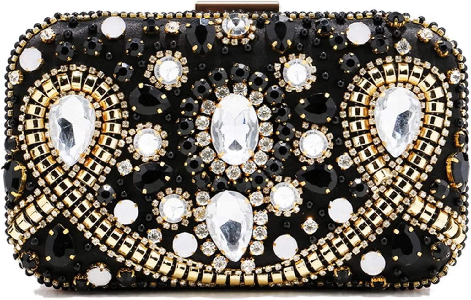 Women's Diamond Evening Bag Bling Clutch Purse Rhinestone Crystal Shoulder Bag Prom Party Wedding Wallet with Chain