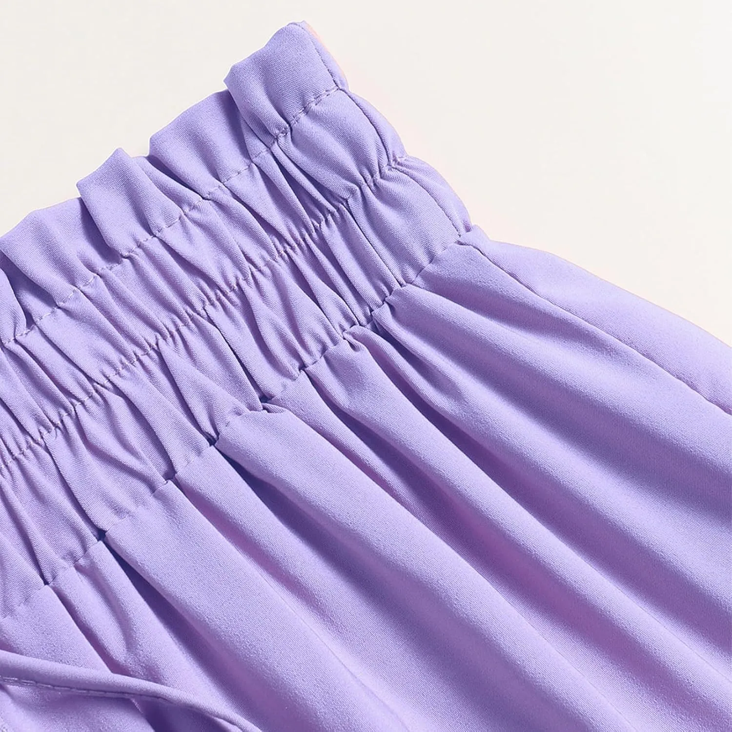 Women's Long Summer Maxi Skirt 2025 Solid Color Floral Elastic Waist A-Line Skirts with Drawstring Loose Skirt
