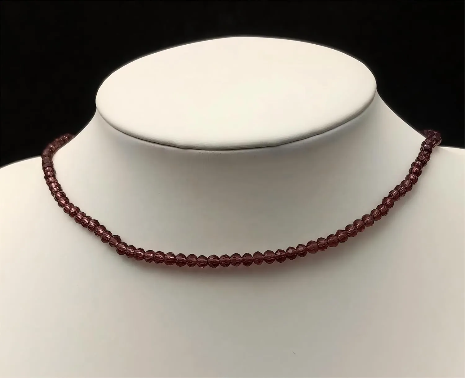 Women's Natural Crystal Beaded Necklace Bracelet Faceted Glass Crystal Beaded Elastic Bracelet