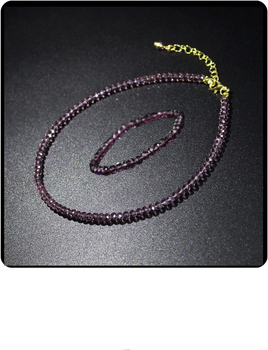 Women's Natural Crystal Beaded Necklace Bracelet Faceted Glass Crystal Beaded Elastic Bracelet