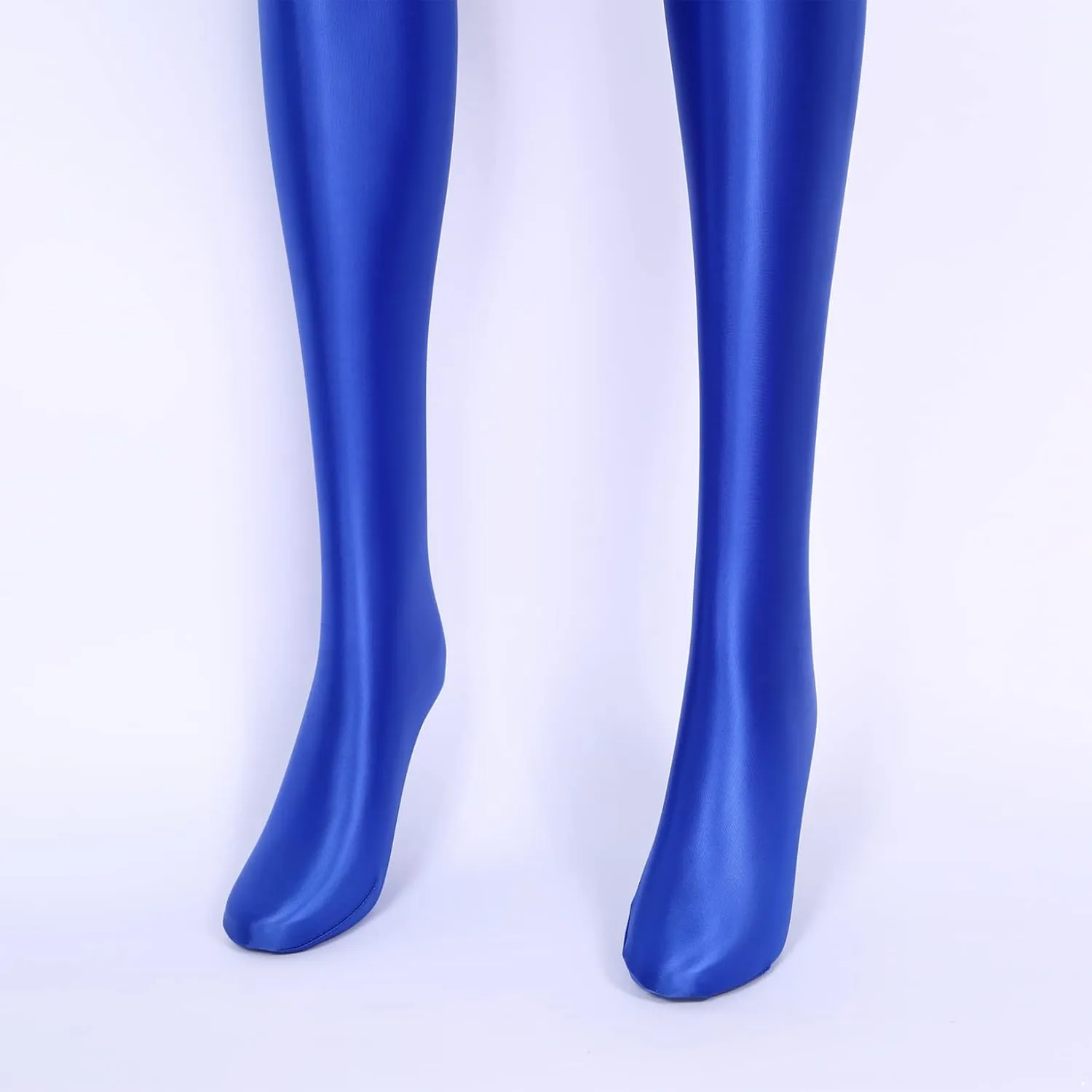 Women's Oil Opaque Basic Stretchy Tube Pencil Mini Skirt with Sheer Thigh-High Stockings