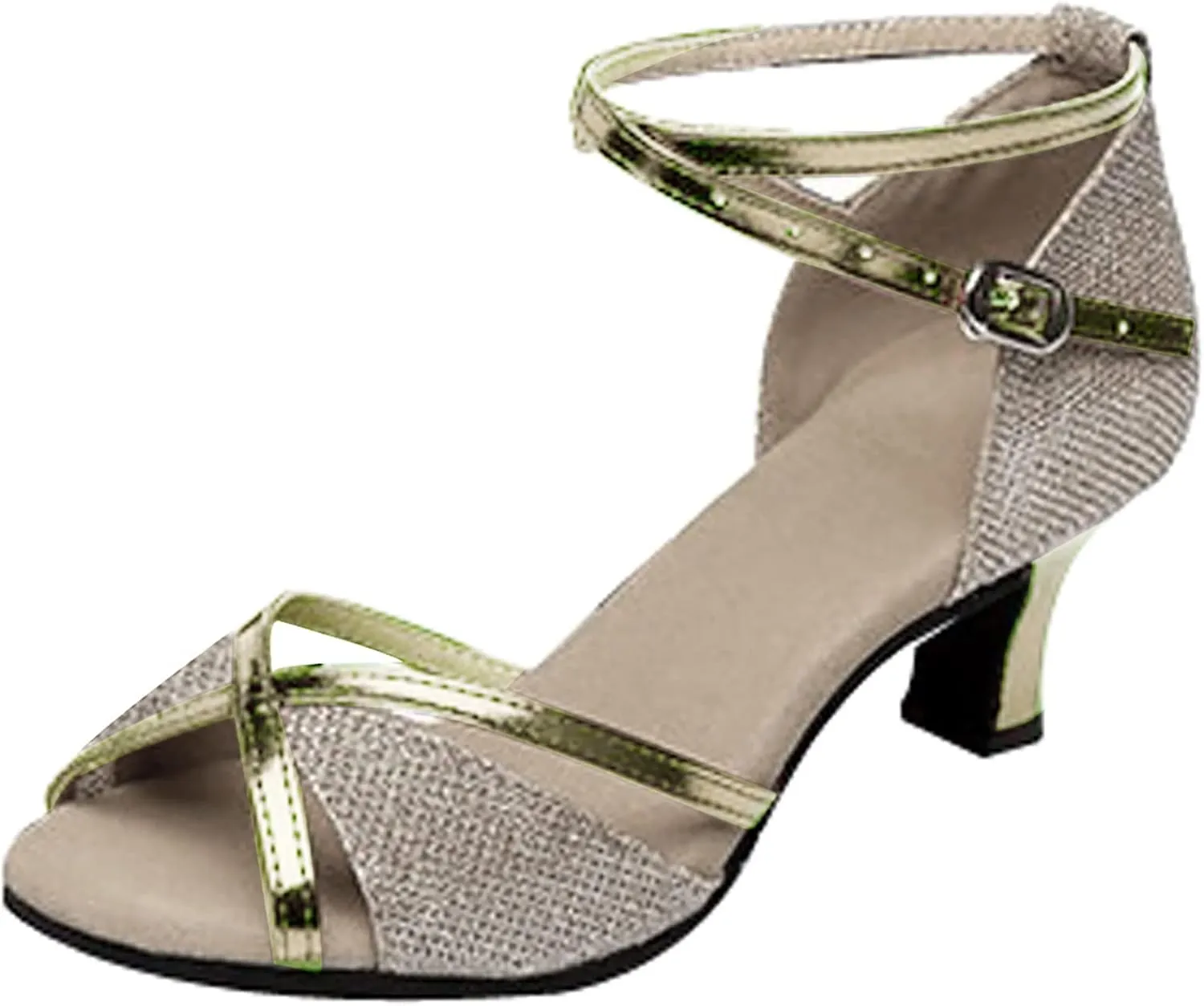 Women's Prom Dance Square Latin Ballroom Shoes Dance Shoes Women's Middle Heels Low Heel Dressy Sandals