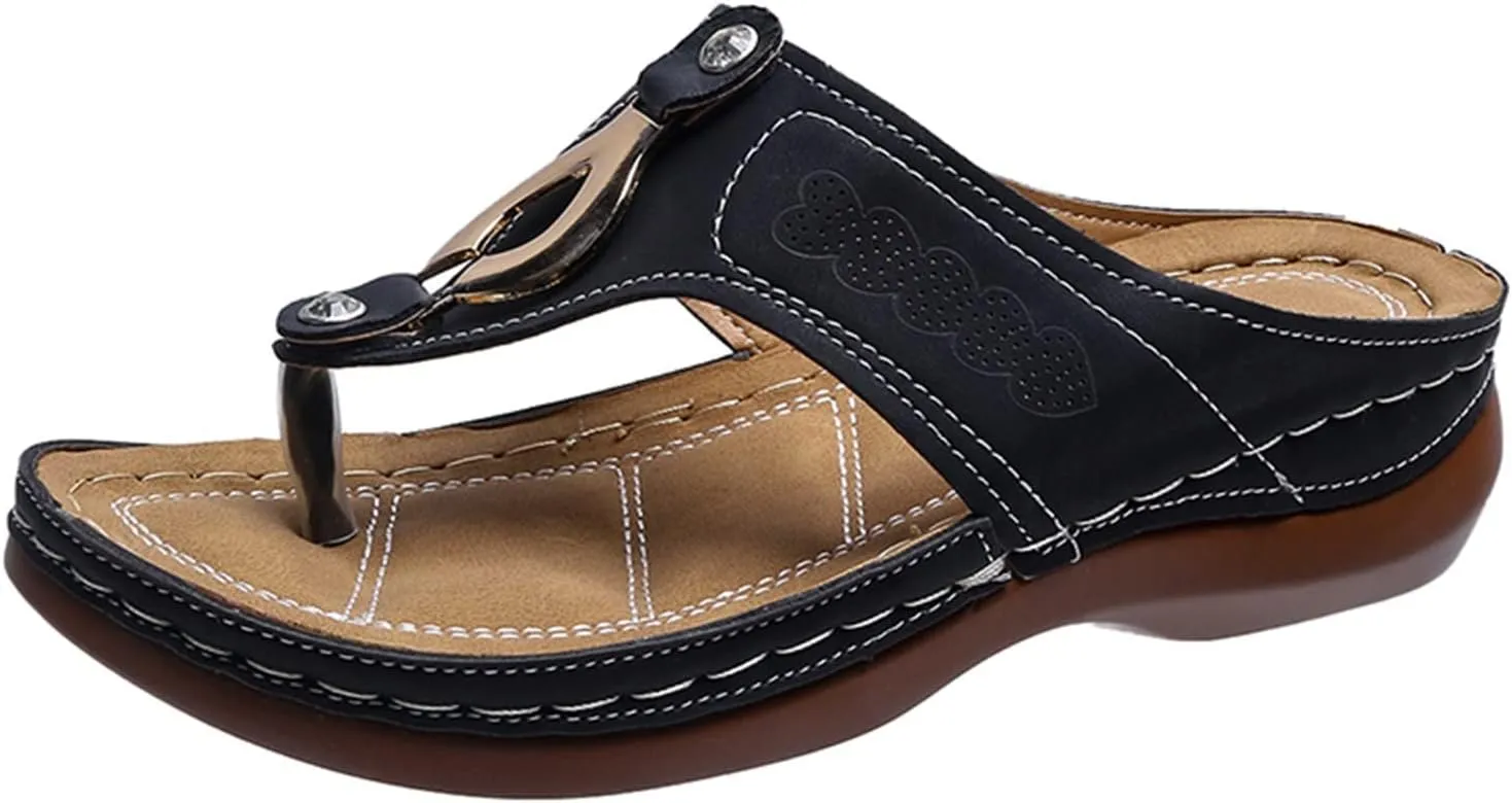 Womens Recovery Sandals with Orthotic Arch Support Comfortable Walking Slides Thick Cushion Footwear for Plantar Fasciitis Summer Outdoor Use