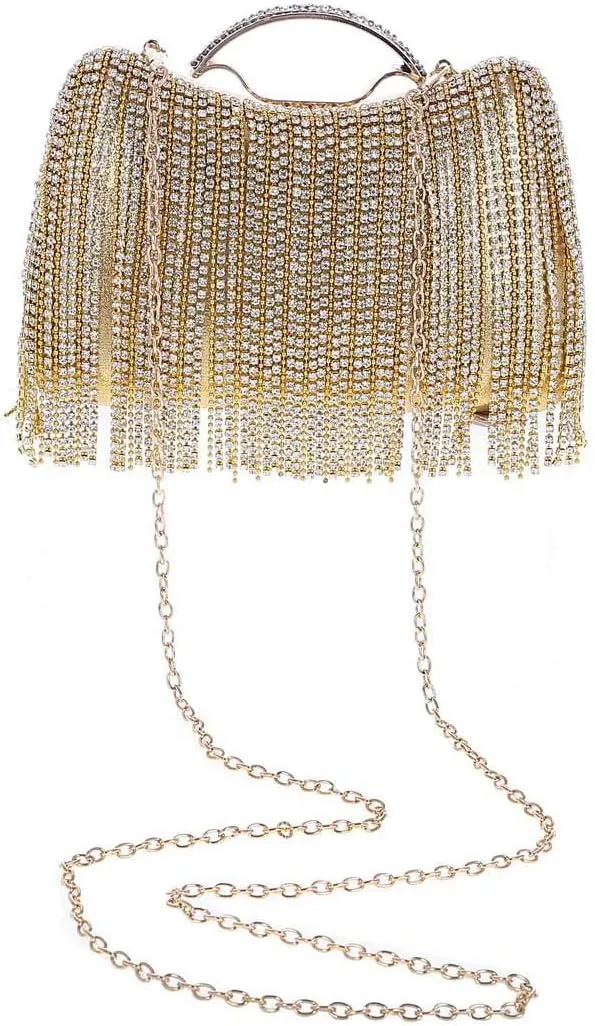 Womens Rhinestones Hardcases Wedding Party Clutch Purses Evening Bags